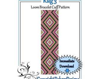 Bead Pattern Loom(Bracelet Cuff)-Rug 3