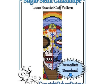 Bead Pattern Loom(Bracelet Cuff)-Sugar Skull Guadalupe