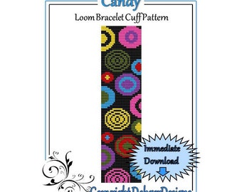 Bead Pattern Loom(Bracelet Cuff)-Candy