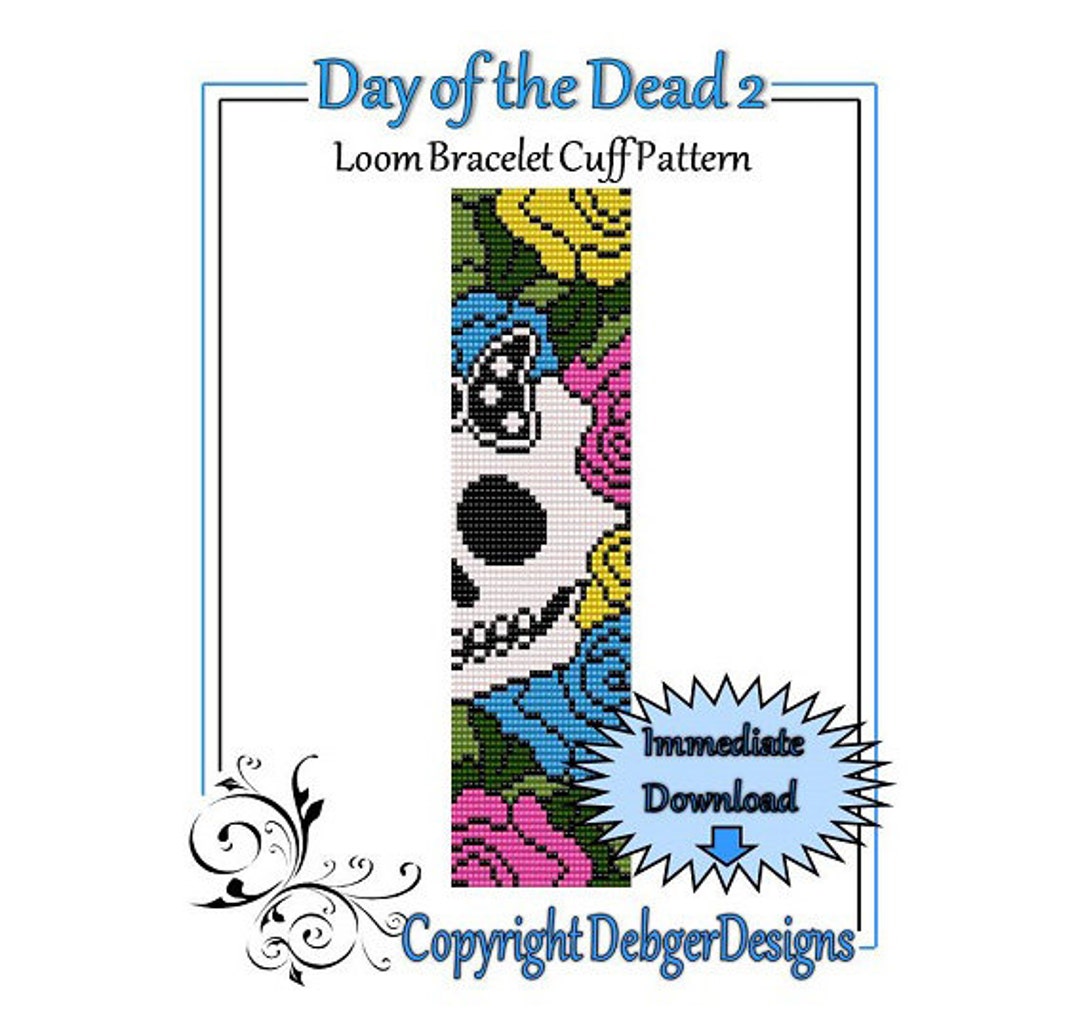 Bead Pattern Loom(bracelet Cuff)-day of the Dead 2 - Etsy