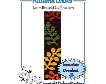 Autumn Leaves - Loom Bracelet Cuff Pattern