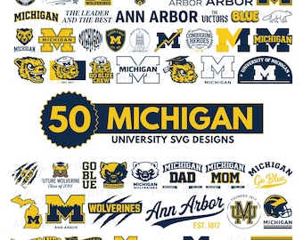 50+ Michigan Football - University, Game Shirt, Wolverines Day, UOFM, National Champion (SVG & PNG)