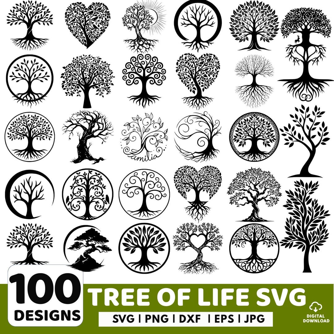 Tree of Life SVG Bundle: Laser Cut Files, Home Decor (instant Download ...