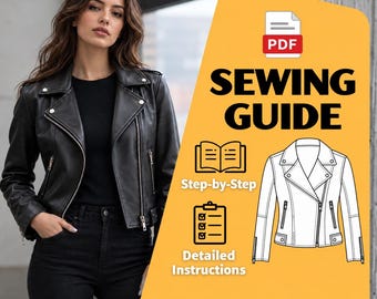 Women’s Leather Jacket Sewing Pattern PDF, Biker Jacket Pattern, Moto Jacket Digital Download, XS-5XL, A0 A4 US Letter