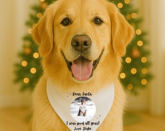 Custom Holiday Pet Bandana, Dog Christmas, Pet Gifts, Adorable Holiday Outfit, Christmas Bandana, Funny Pet Gift, Dear Santa Pet Gift