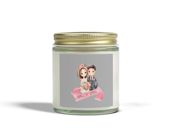 Vela perfumada Mr & Mrs: presente de casamento, ecológica