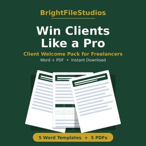 Sjabloon voor welkomstpakket voor klanten, formulieren voor freelancers (digitale download)