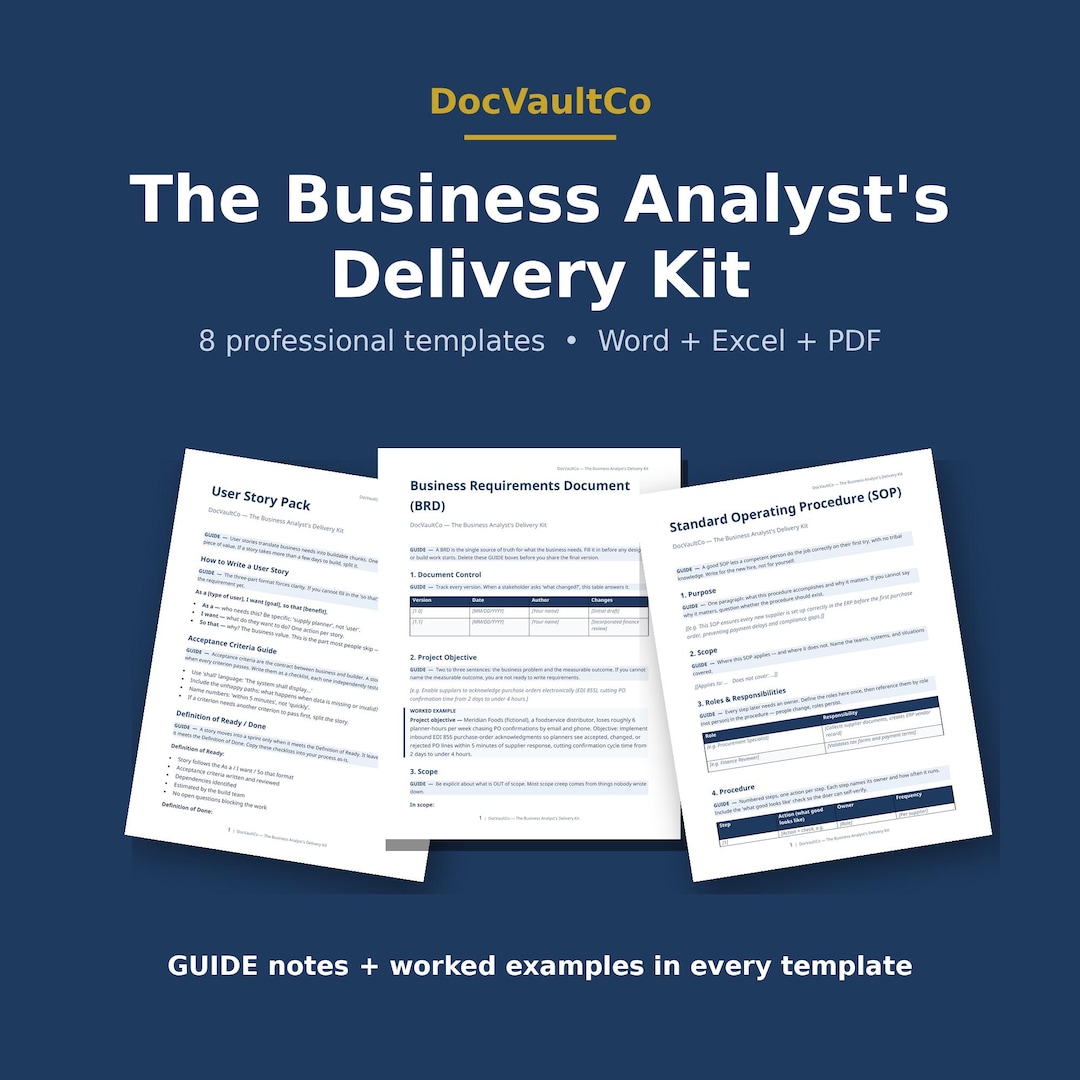 Business Analyst Template Bundle, BRD, User Stories, UAT Test Plan ...