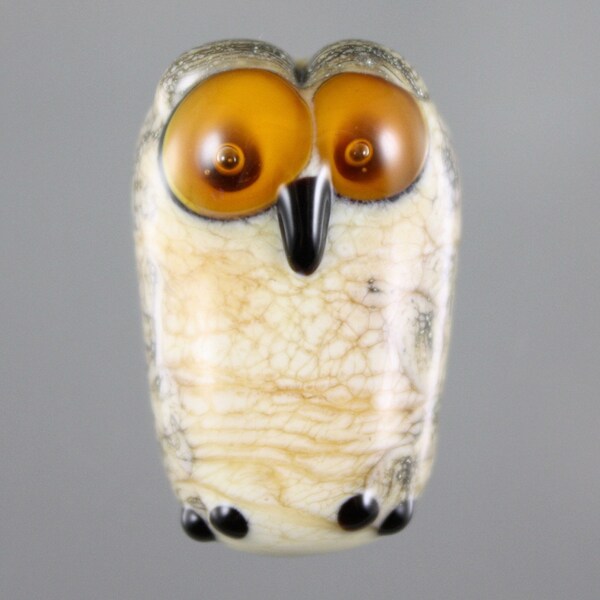 1 Great horned owl bead, 26 mm x 17 mm, 2.7 mm hole (Item 18305) by Francesca DeCaire, Ready to ship