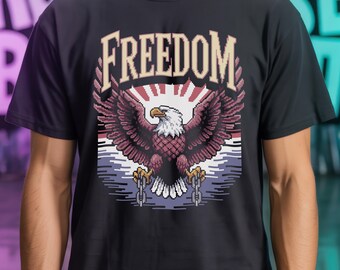Charlie Kirk Freedom T Shirt | Patriotic USA Flag & Eagle Tee | Justice Apparel | Pure Cotton