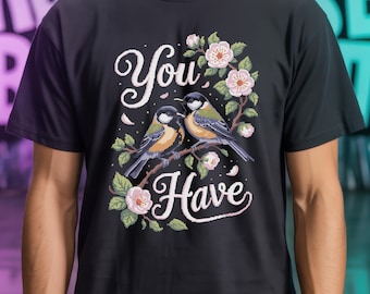 Funny You Have Great Tits T Shirt | Bird Watcher Gift | Vintage Pixel Tee | Ornithology