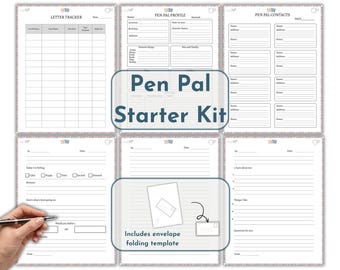 Kit iniziale stampabile per amici di penna: modelli di lettere, pacchetto di posta ordinaria (PDF)