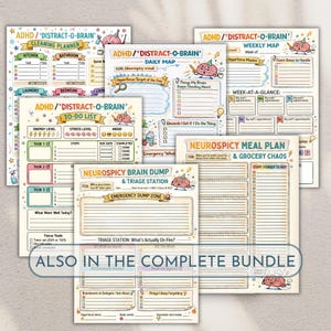 ADHD Daily Planner | Neurodivergent Brain Dump & Focus Map (PDF Printable) image 2