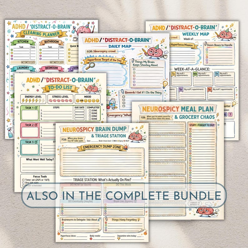 ADHD Brain Dump Triage Printable, Neurodivergent Planner (PDF Download, A4/A5/Letter Size) image 3