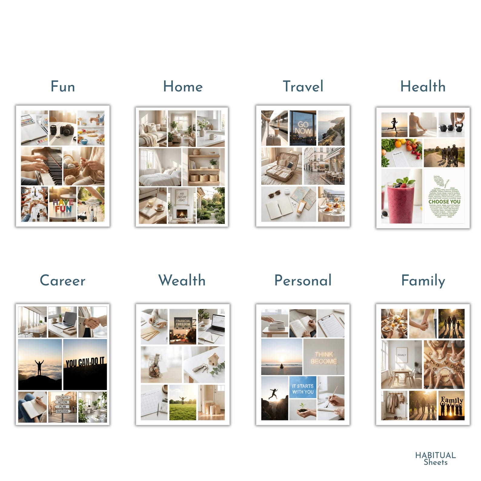 Vision Board Instructions.pdf Printable Vision Board Kit and Manifestation Collage Sheets ...