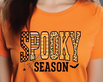 Retro Halloween Spooky png | Halloween Spooky Coquette Fall Png | Halloween Leopard Checkered Fall png | Halloween png, png, Sublimation