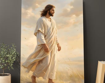 Jesus Walking Away Wall Art Printable | Christian Wall Decor | Bible Verse Art | Religious Home Decor | Christian Gift Download