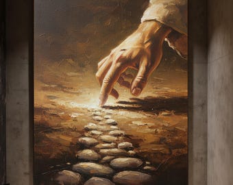 Jesus Hand Leading Path Art – Christian Home Decor (Digital Print)