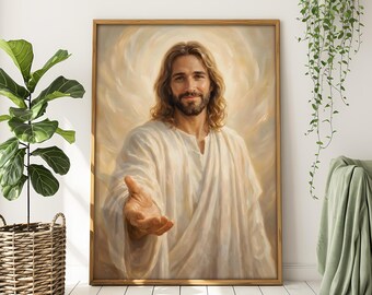 Jesus Reaching Out Wall Art Printable | Christian Wall Decor | Jesus Invitation Print | Religious Gift | Instant Download