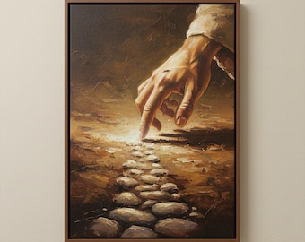 Christian Canvas Wall Art – God’s Hand Guiding the Way– Faith Inspired Christian Home Decor– Bible Meaning Wall Art – Religious Canvas Print