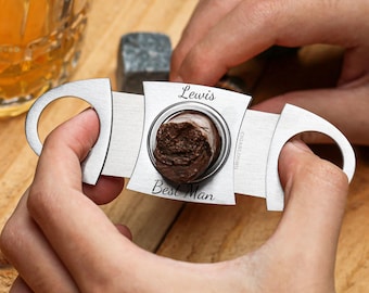 Engraved Cigar Cutter for Groomsman, Groomsman Proposal, Custom Cigar Accessories, Best Man Gifts