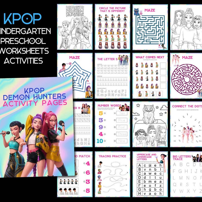 Huntrix kpop demon hunters para colorear - Etsy México