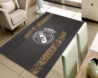 FC Real Madrid Rug, Real Madrid Rug, Football Rug, Real Madrid, Modern Rug, Anti-Slip Rug, Living Room Rug, Soccer Rug, Real Fun, 10x12 Rug