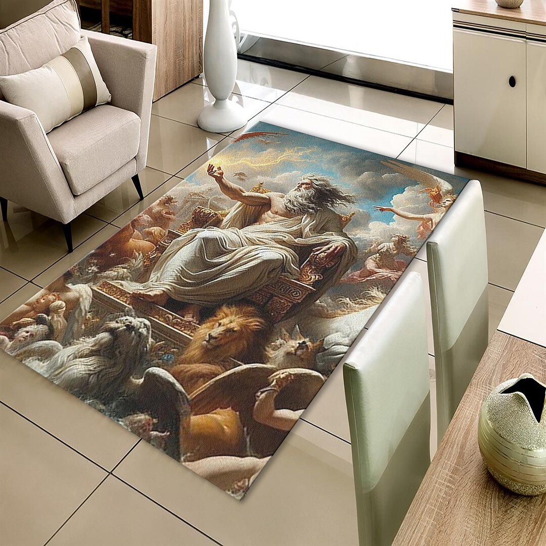 Zeus Rug, Greek God Mythology Carpet, Dark Academia Decor Area Rug ...