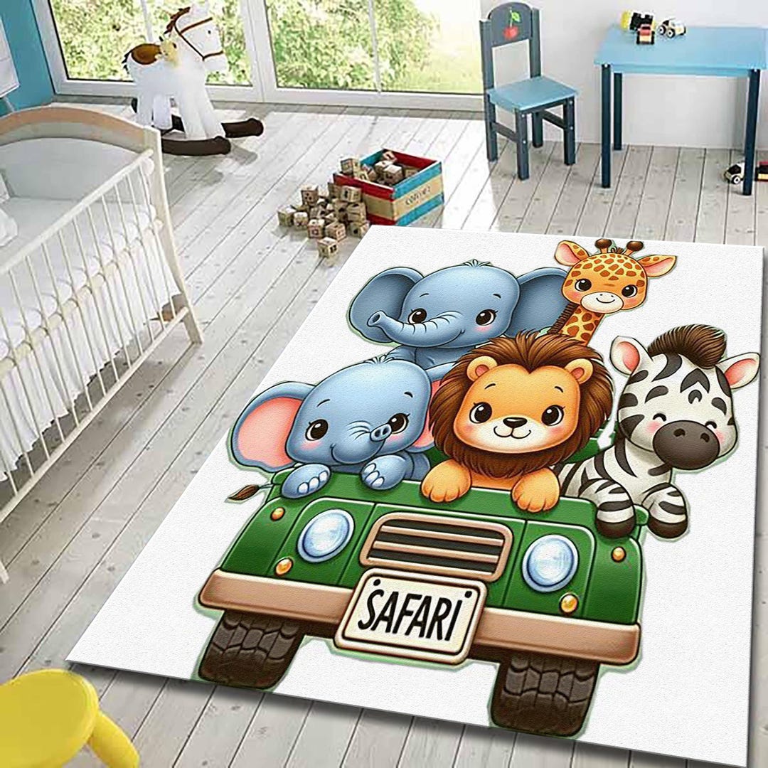 Safari Animal Rugs, Safari Jungle, Safari Rug for Nursery, Safari ...