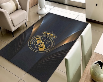 FC Real Madrid Rug, Real Madrid Rug, Football Rug, Real Madrid, Modern Rug, Anti-Slip Rug, Living Room Rug, Soccer Rug, Real Fun, 10x12 Rug