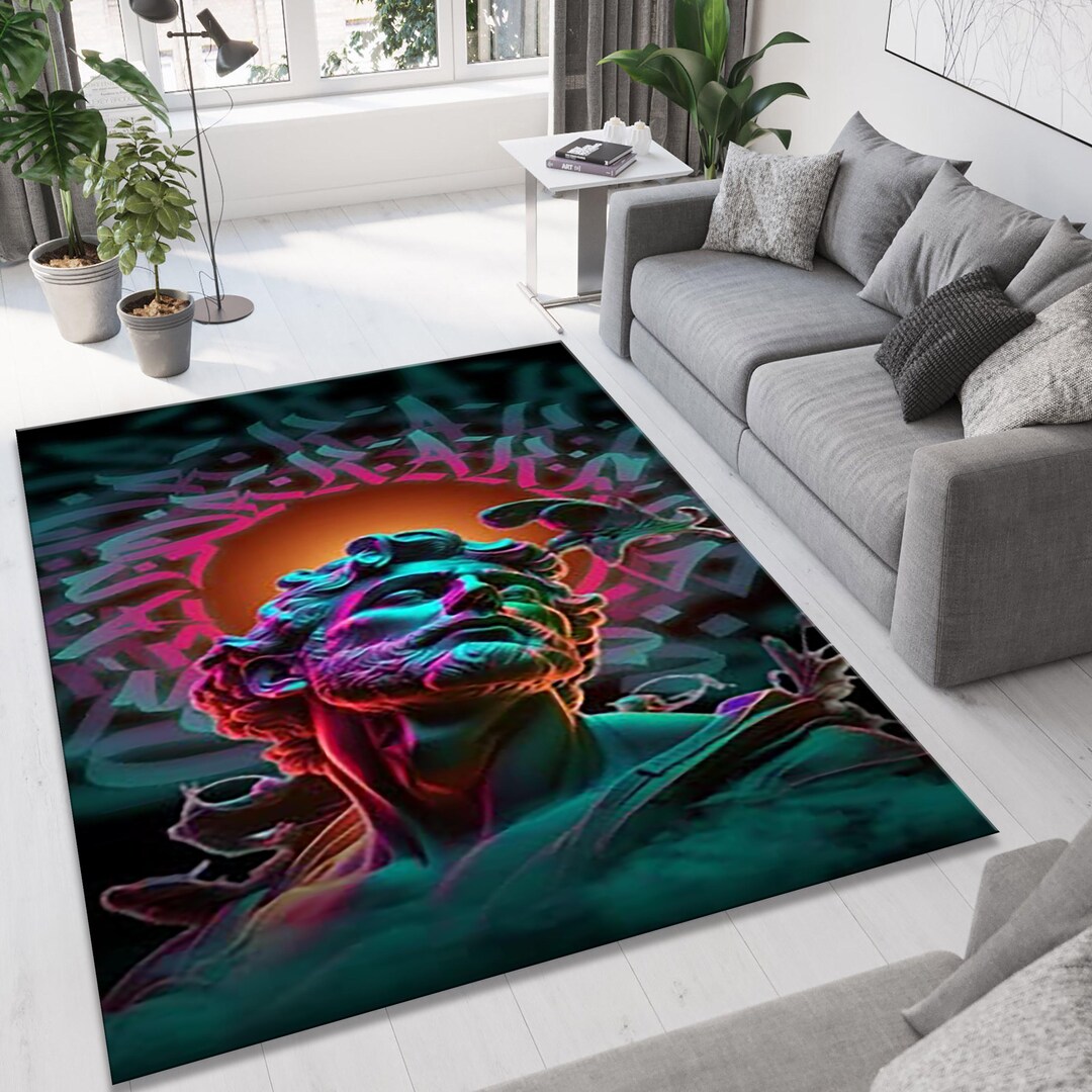 Neon Aesthetic Area Rug,neon Light Rug,futuristic Vaporwave Home Decor ...