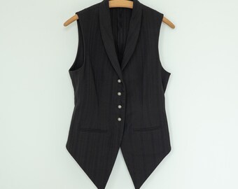 Roméo Gigli vintage des années 1990, gilet rayé à boutons argentés