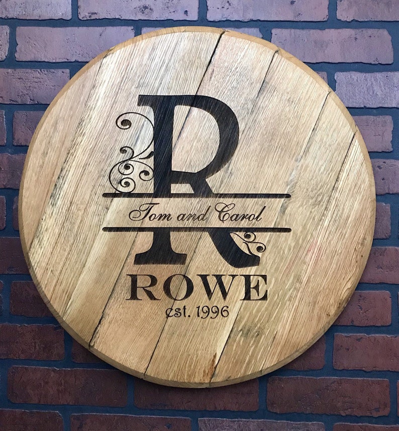 Bourbon Barrel Head Custom Laser Engraving Personalized Etsy