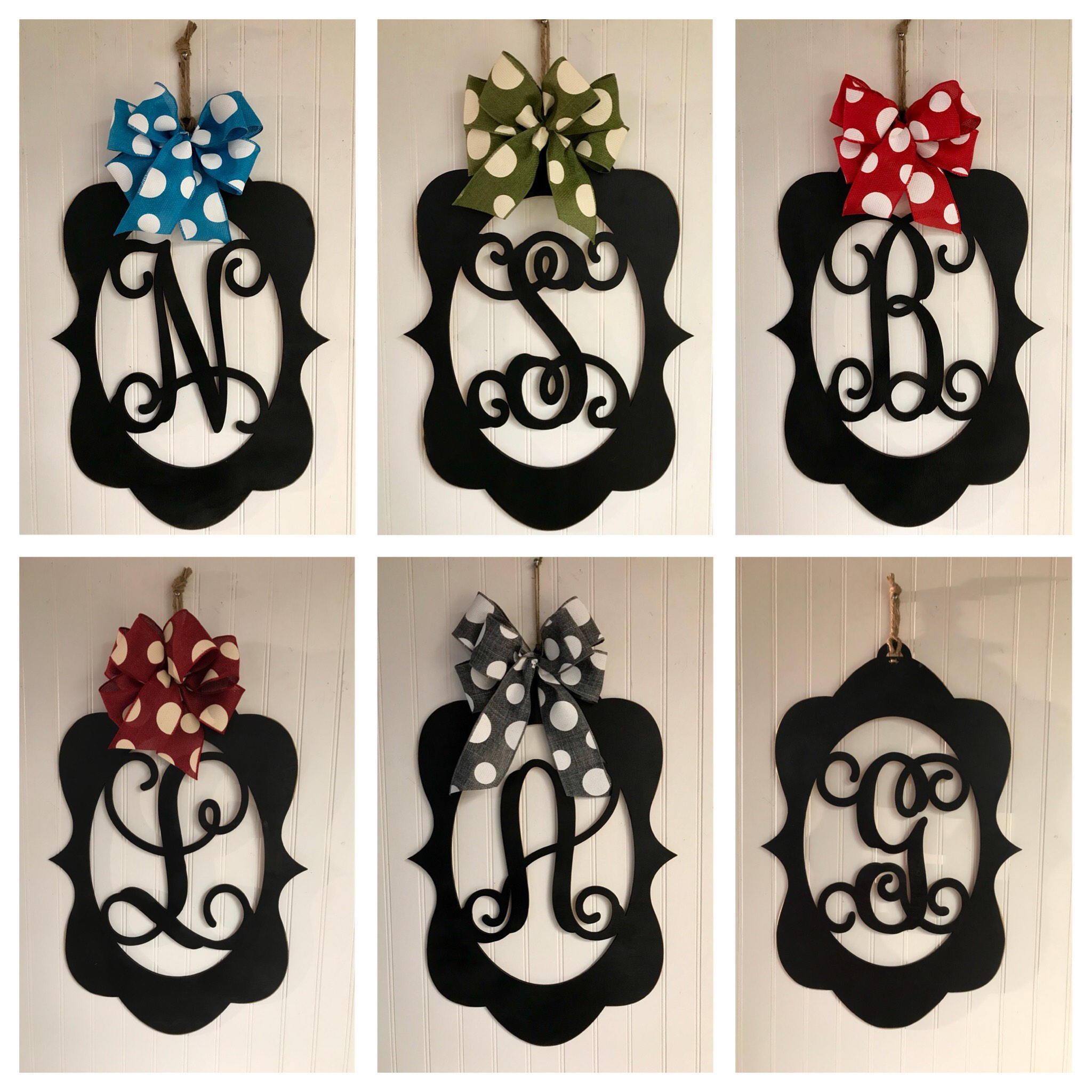 Monogram Door Hanger 23 x 15 1/2 Wood Hanger Etsy