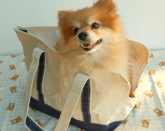 Custom Embroidered Canvas Pet Carrier: Personalized Pet Travel Bag