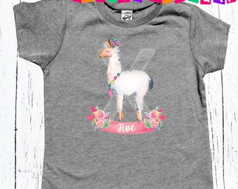 Llama Birthday shirt Any Age Applied First Birthday Outfit Girl, One Baby Bodysuit, Boho Baby Clothes, 1st Birthday Shirt, Llama Shirt