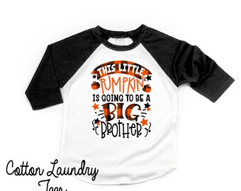 This little Pumpkin is going to be a Big Brother - Future Big Brother - Baby Announcement - Pumpkin Brother shirt - Fall buffalo print shirt