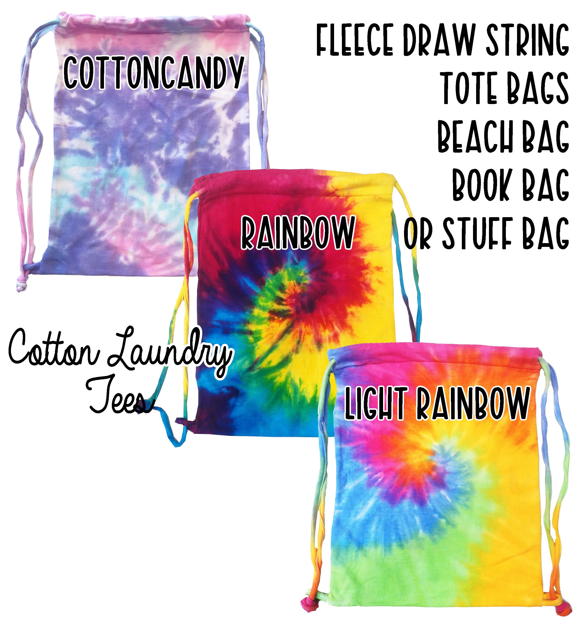 Tie Dye Drawstring Bag, Drawstring Bag 