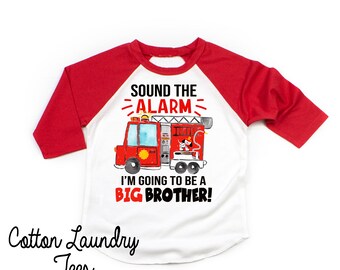 Fire Truck Big Brother Shirt, Firefighter Big Bro Shirt, Firefighter shirt, Firefighter big brother announcement shirt, Fire Truck/fighter