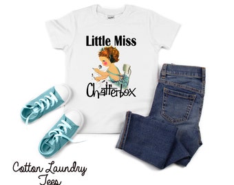 tank tee shirt one piece body suit tshirt Vintage inspired childrens tshirt Vintage inspired Childrens tshirt Little Miss Chatterbox