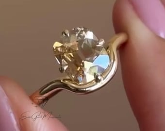 3 CT Old Mine Cushion Cut Moissanite Engagement Ring Set, 18K Solid Gold , Classic Bridal Set Gift,  Vintage Ring set , Wedding Gift for Her