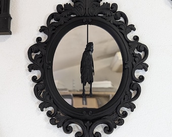 ブラック＆シルバーゴシックミラー | 大型装飾壁掛けミラー | バロック