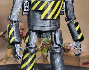 6 in. Armored Front Line Mechanized Soldier in Metallic Silver
