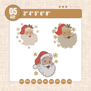 Borduurontwerp kerstman kerstman: vakantiesteekpatroon (direct downloaden)