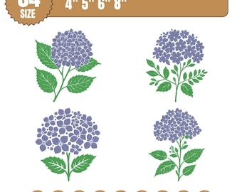 Hydrangea Machine Embroidery Design, Mini Floral (Digital File)