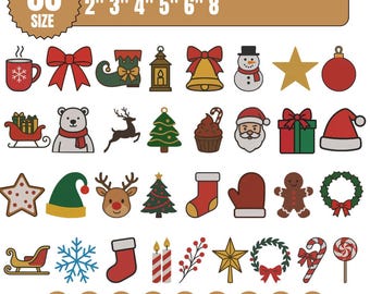 Mini Desenhos de Bordado de Natal | 33 Arquivos de Bordado à Máquina para as Festas (Download Instantâneo)