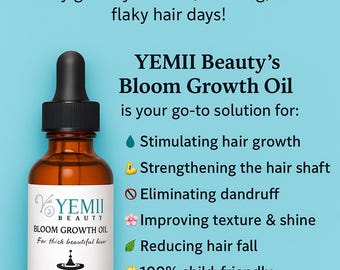 YEMII Beauty Bloom Growth Oil: Organic Vegan Hair Oil