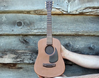 Acoustic Guitar Cremation Urn for Musician- Artistic Wall Sculpture- Unique, Personalized Decorative Funeral Urns for Human Ashes