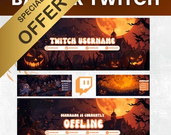 Halloween Twitch Banner Pack – Halloween Edition (5 Designs)