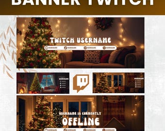 Christmas Cozy Twitch Banners Pack (5 Designs)
